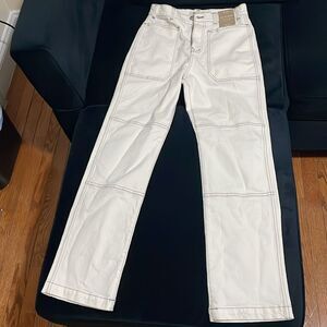 NWT Madewell cream off white 90s straight leg jeans denim with deep front pocket